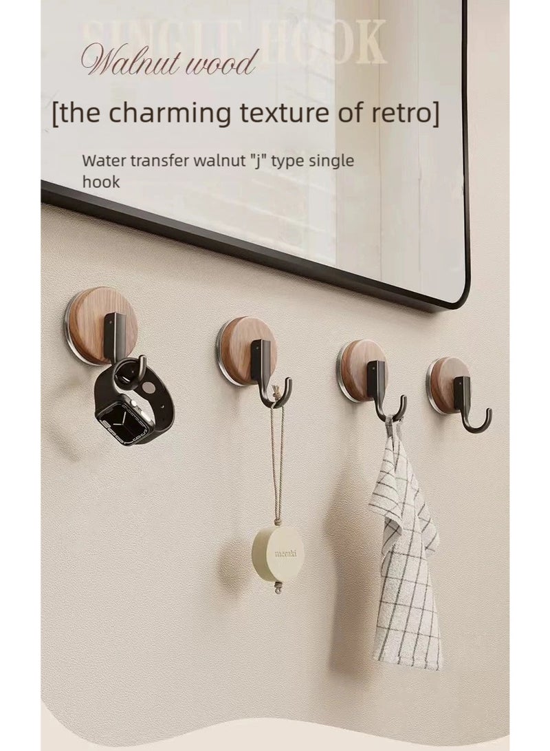 nehem 7-Piece Wood grain Wall Hooks - Self Adhesive Hook - Without Nails Drill Free Strong Sticky Hook - Hanging Heavy Duty - for Home, Bathroom, Kitchen, Office - Image 2